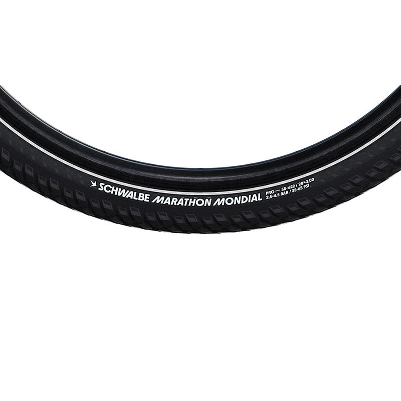 Load image into Gallery viewer, Schwalbe Marathon Mondial Tire - 26 x 2.00, Clincher, Wire, Black/Reflective, Performance Line, RaceGuard, Double