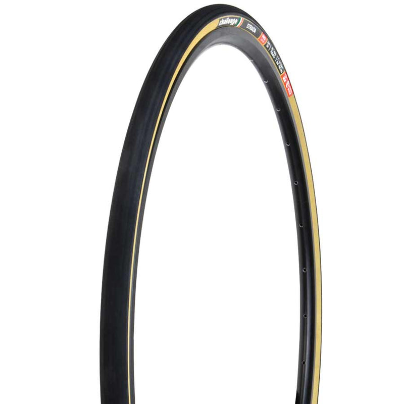 Load image into Gallery viewer, Challenge Strada Pro Tire Clincher Folding Black/Tan 300TPI Handmade 700x25