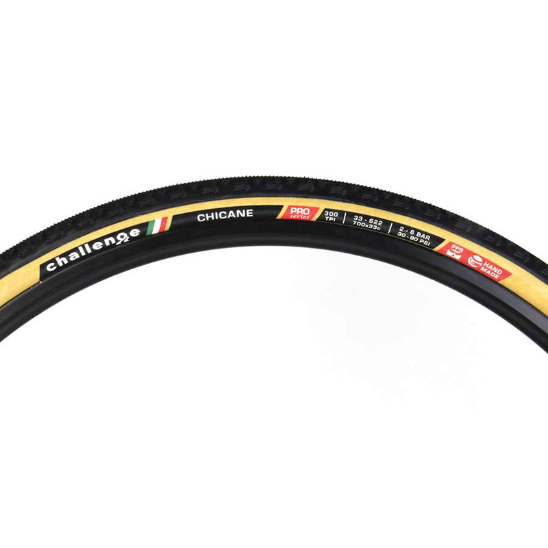 Load image into Gallery viewer, Challenge Chicane Pro Tire 700x33C, Folding, Clincher, Natural, SuperPoly, PPS, 300TPI, Tanwall