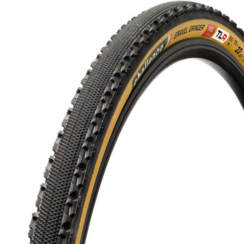 Load image into Gallery viewer, Challenge Gravel Grinder Pro Tire Tubeless Folding Black/Tan Handmade 700x33