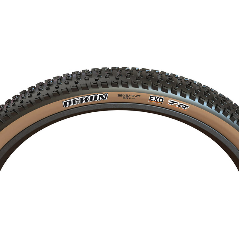 Load image into Gallery viewer, Maxxis Rekon Tire 29 x 2.6 Tubeless Folding Black/Dark Tan Dual EXO Wide Trail