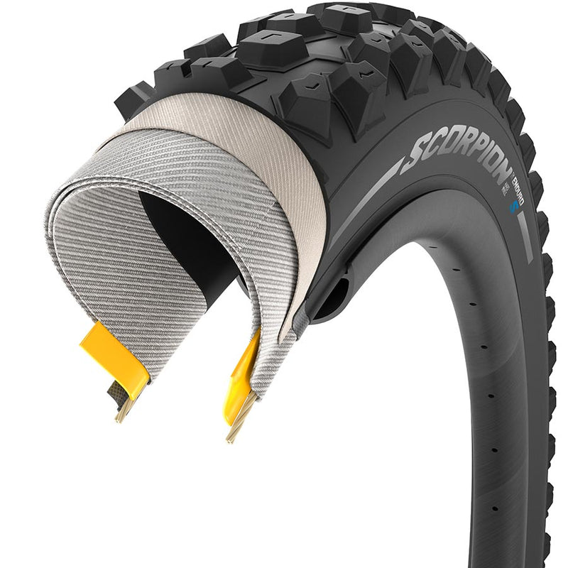 Load image into Gallery viewer, Pirelli Scorpion Enduro S Mountain Tire, 29x2.60, Folding, Tubeless Ready, SmartGRIP Gravity, HardWALL, 60TPI, Black