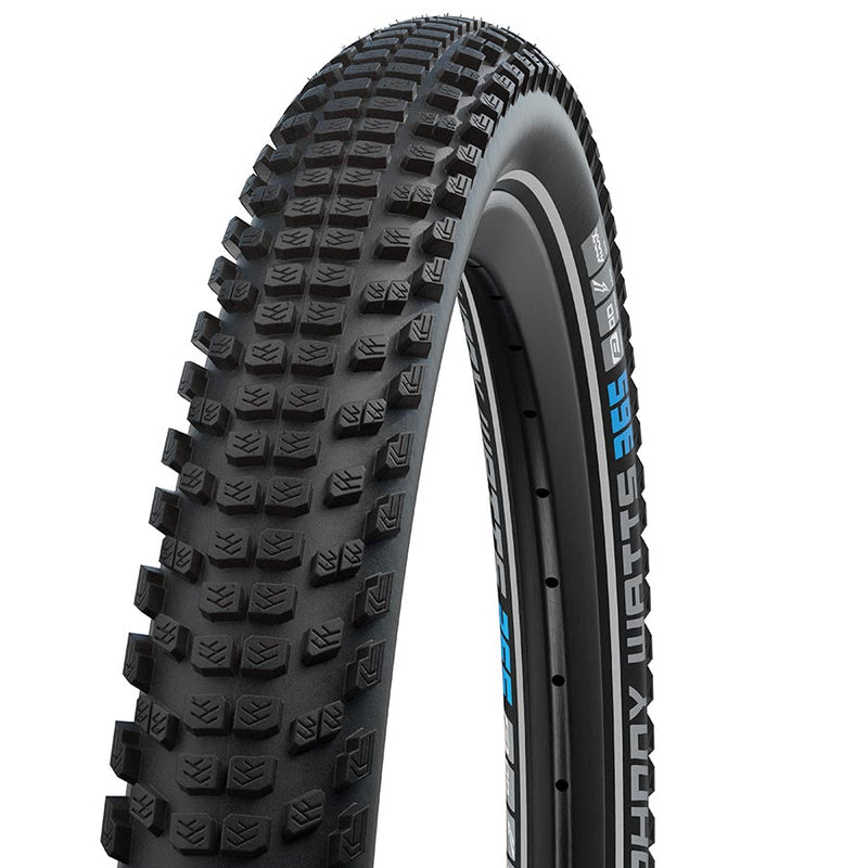 Load image into Gallery viewer, Schwalbe Johnny Watts Mountain Tire, 27.''x2.35, Wire, Clincher, Addix 4season, DD, GreenGuard, 67TPI, Black