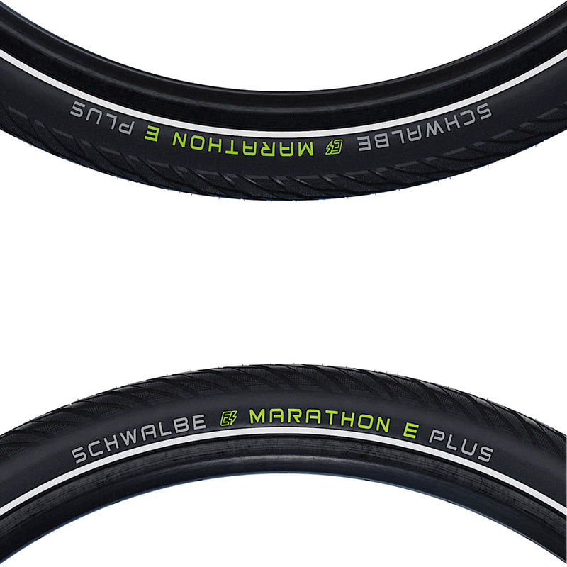 Load image into Gallery viewer, Schwalbe Marathon E-Plus Hybrid Tire, Wire, Clincher, Addix E, TwinSkin, 67TPI, Black Reflective