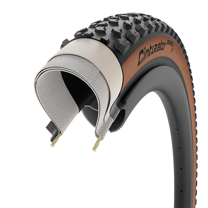 Load image into Gallery viewer, Pirelli Cinturato Gravel S Tire - 700 x 45, Tubeless, Folding, Black/Tan