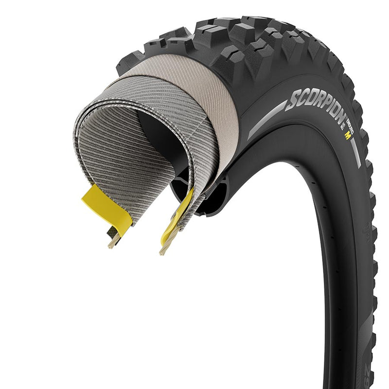 Load image into Gallery viewer, Pirelli Scorpion Enduro M Mountain Tire, 29x2.60, Folding, Tubeless Ready, SmartGRIP Gravity, HardWALL, 60TPI, Black
