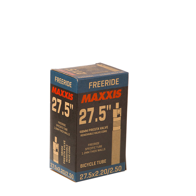 Load image into Gallery viewer, Maxxis Freeride Presta Tubes for 27.5" Mountain Bikes, 48mm Valve, Puncture-Resistant, 2-Pack