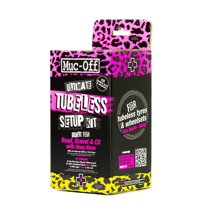 Load image into Gallery viewer, Muc-Off Ultimate Tubeless Kit - Road/Gravel/CX, 21mm Tape, 60mm Valves