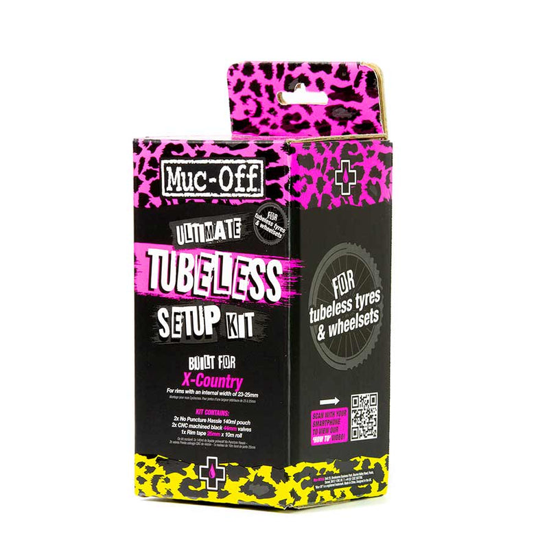 Load image into Gallery viewer, Muc-Off Ultimate Tubeless Kit - XC/Gravel, 25mm Tape, 44mm Valves