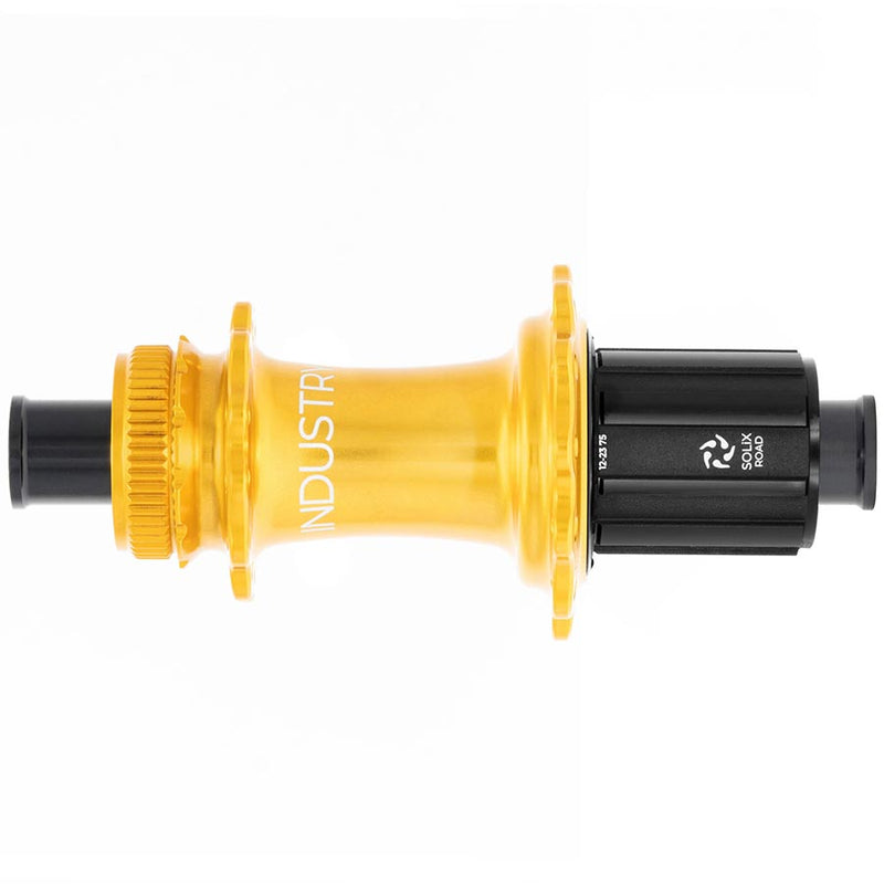 Load image into Gallery viewer, Industry Nine Solix G Classic Rear HG11, Disc Hub, Rear, 24H, 12mm TA, 142mm, Shimano HG 11, Gold
