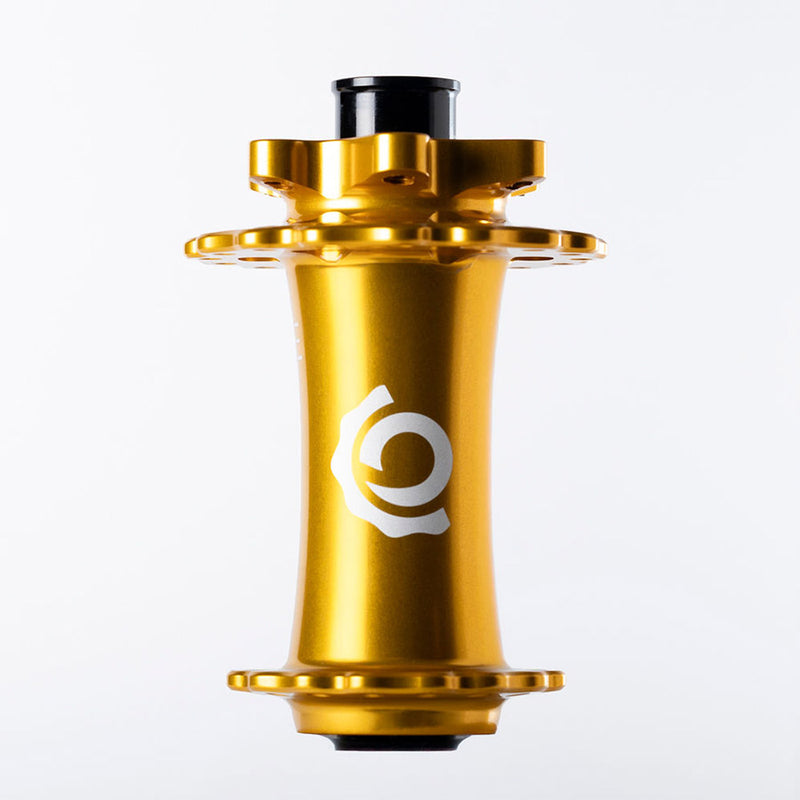 Load image into Gallery viewer, Industry Nine Hydra 2 15x110 Disc Hub, Front, 28H, 15mm TA, 110mm Boost, Gold