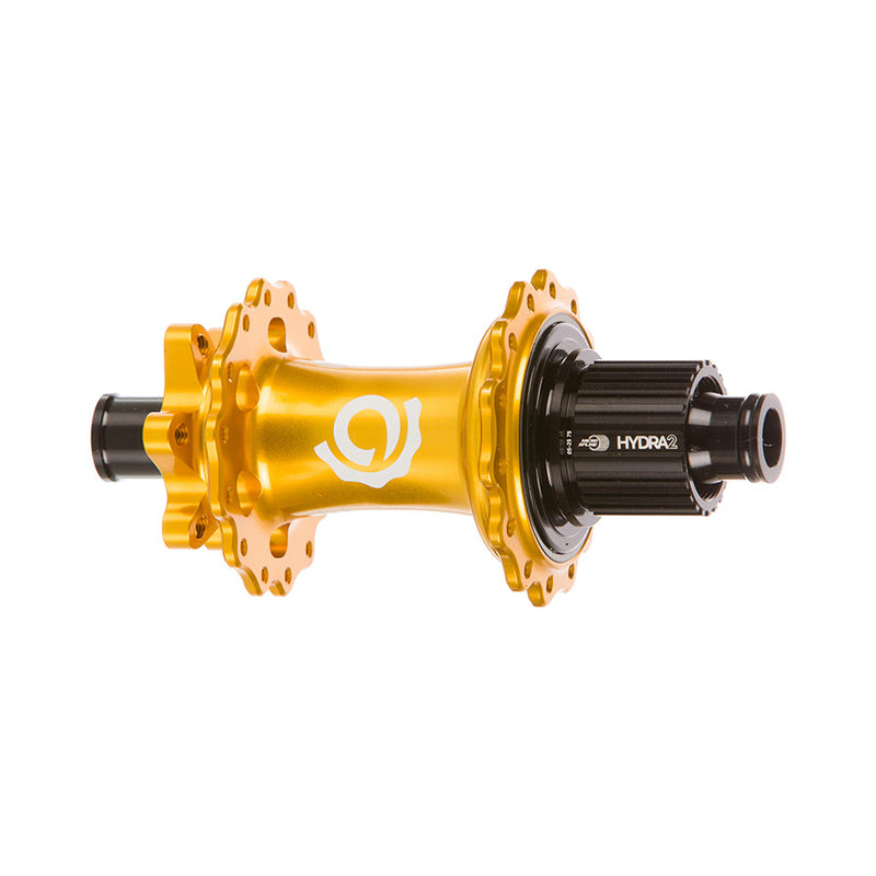 Load image into Gallery viewer, Industry Nine Hydra 2 Boost MicroSpline, Disc Hub, Rear, 32H, 12mm TA, 148mm, Shimano Micro Spline, Gold