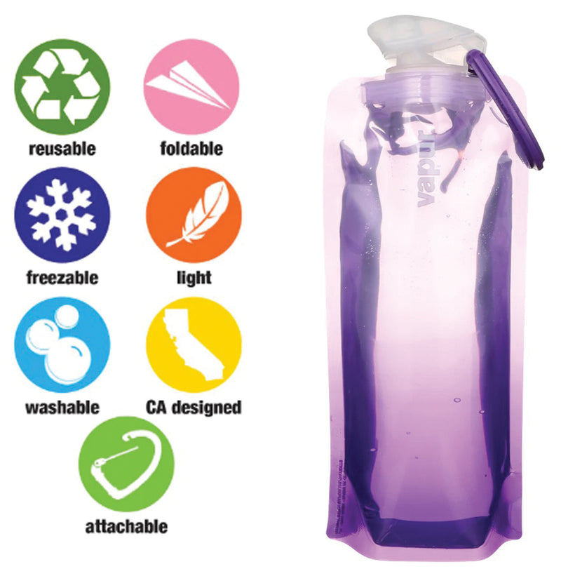 Load image into Gallery viewer, Vapur 0.7L Gradient Lavender Collapsible Water Bottle - Stay Hydrated On-the-Go!