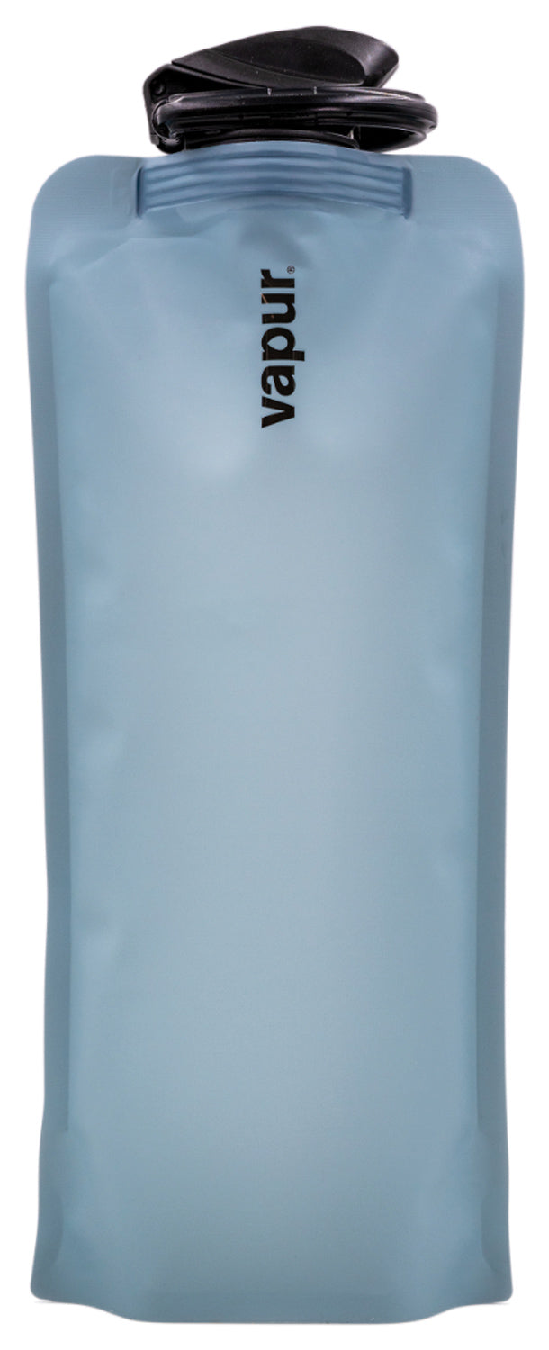 Load image into Gallery viewer, Vapur 1L Eclipse Blue Steel: Reusable, Foldable Water Bottle for On-the-Go Hydration