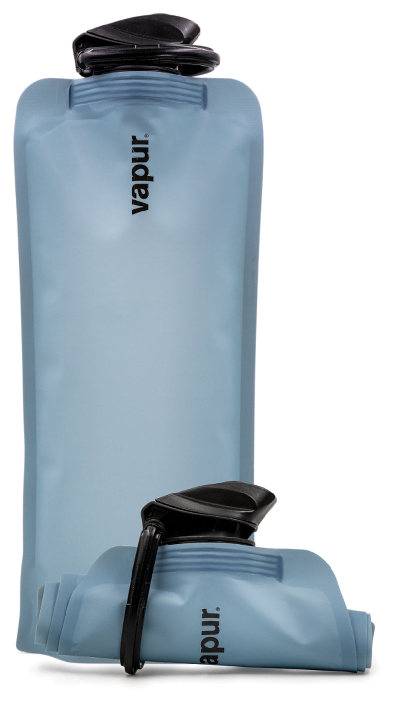 Load image into Gallery viewer, Vapur 1L Eclipse Blue Steel: Reusable, Foldable Water Bottle for On-the-Go Hydration