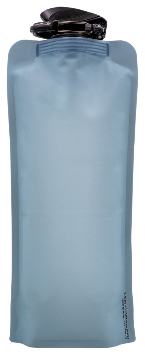 Load image into Gallery viewer, Vapur 1L Eclipse Blue Steel: Reusable, Foldable Water Bottle for On-the-Go Hydration