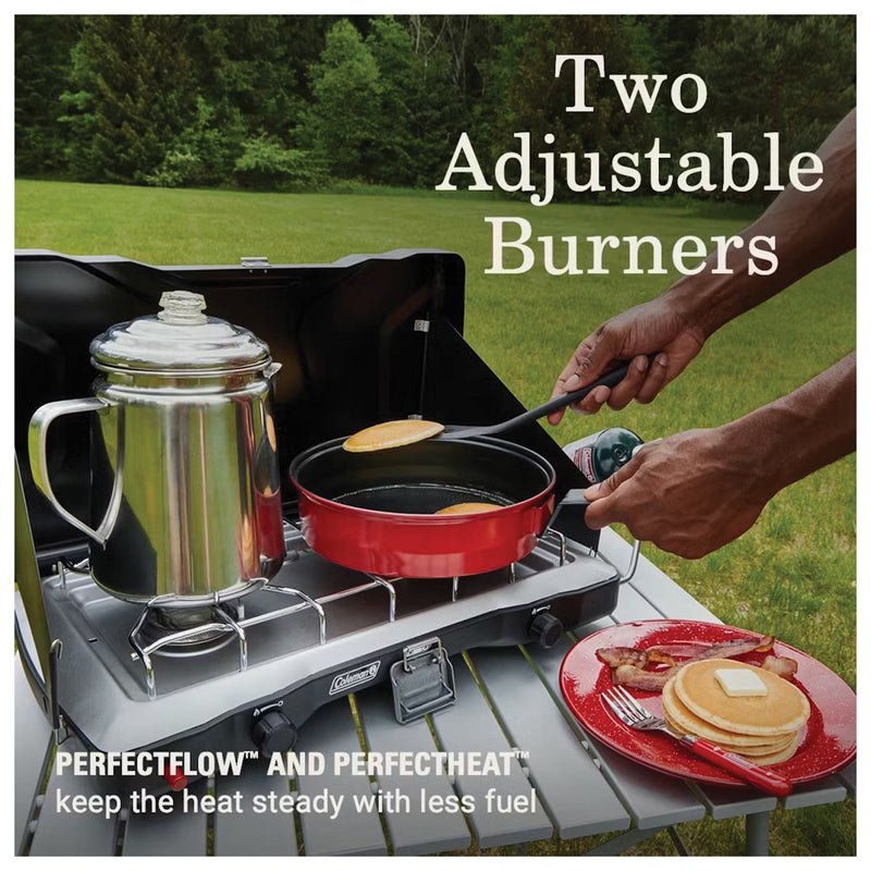 Load image into Gallery viewer, Coleman Triton+ 2 Burner Stove in Black - Portable Outdoor Cooking Solution