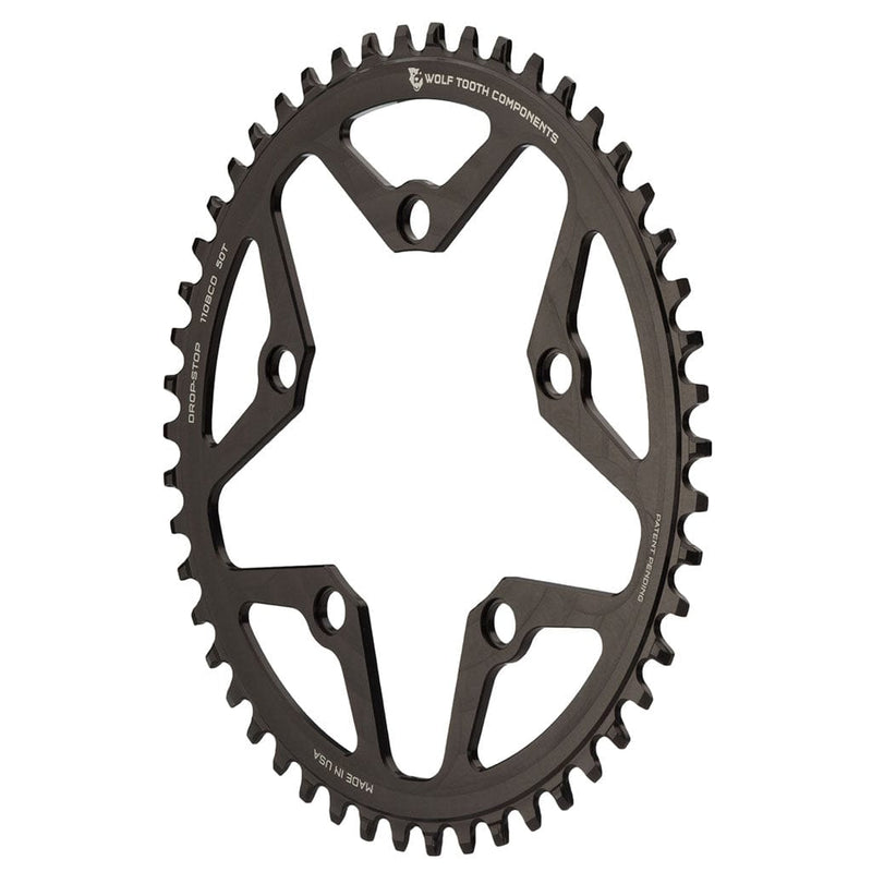 Load image into Gallery viewer, Wolf Tooth 110 BCD 44T Gravel, Cyclocross & Road Chainring - Premium 7075-T6 Aluminum, Drop-Stop ST Wide/Narrow Technology, Compatible with Shimano HG+ & KMC 12-Speed, Black