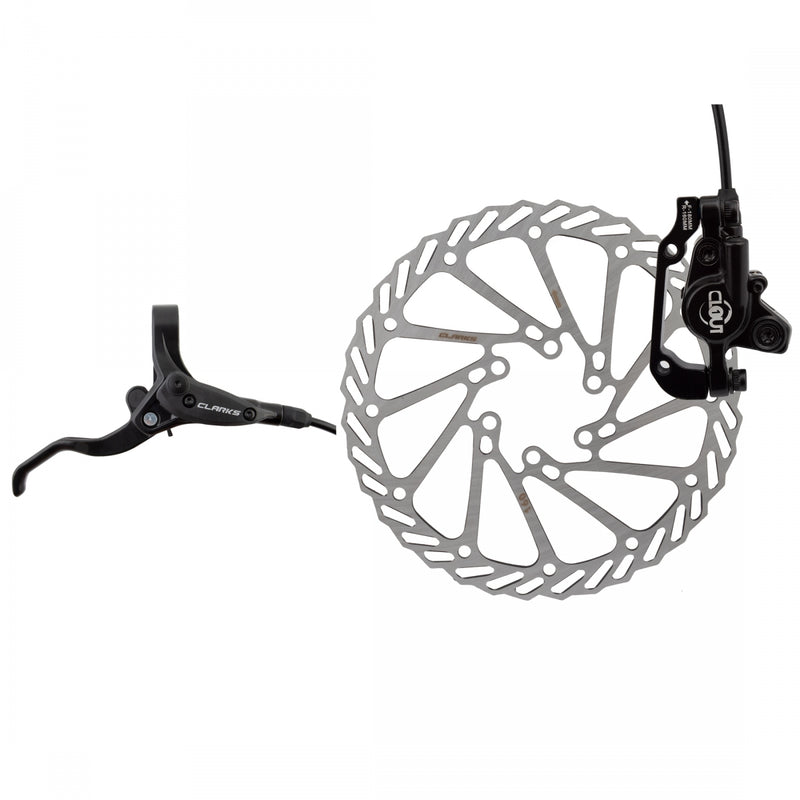 Load image into Gallery viewer, Clarks Clout-1 Hydraulic Disc Brake Kit Front & Rear 160mm Post/IS Mount, Mineral Oil, High-Performance, Lightweight Brake System