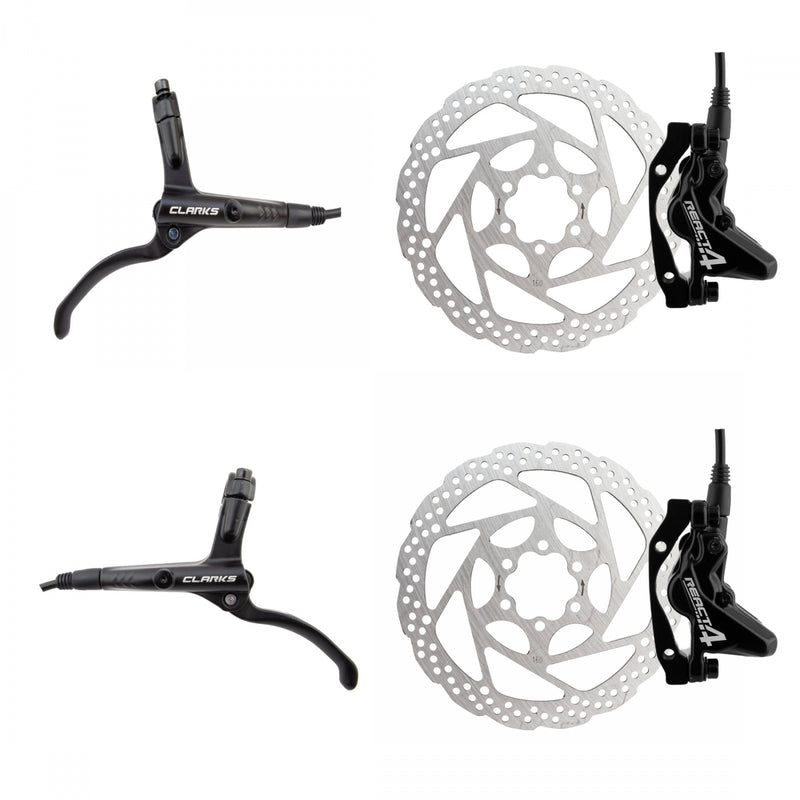 Load image into Gallery viewer, Clarks-React-4-Hydraulic-Disc-Brake-Kit-Disc-Brake-&-Lever-Mountain-Bike-DBKL0569-MTB-Flat-Bar-Disc-Brakes