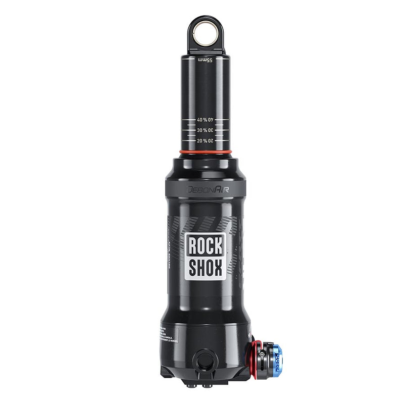 Load image into Gallery viewer, RockShox Deluxe Nude RLC3 Rear shock, 165x45, Shaft Eyelet: Trunnion, Body Eyelet: Standard, MReb/MComp, 430lb Lockout