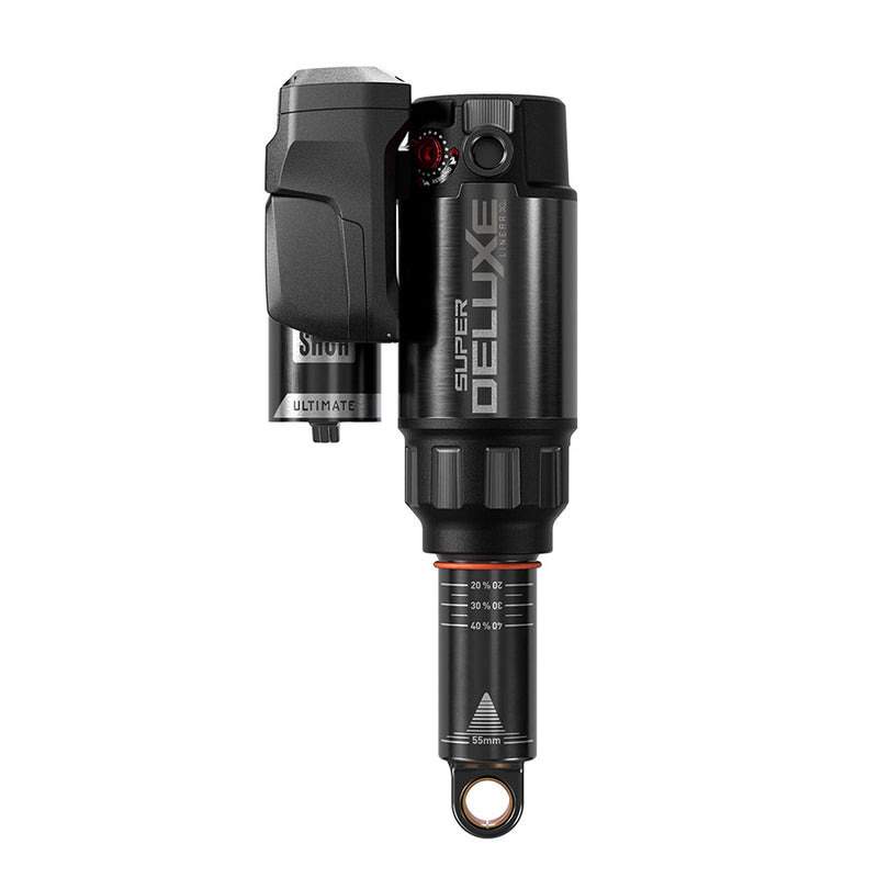 Load image into Gallery viewer, RockShox Super Deluxe FLT Attendant D1, Rear shock, 185x55, Shaft Eyelet: Trunnion, Body Eyelet: Standard, Token Loc 3,