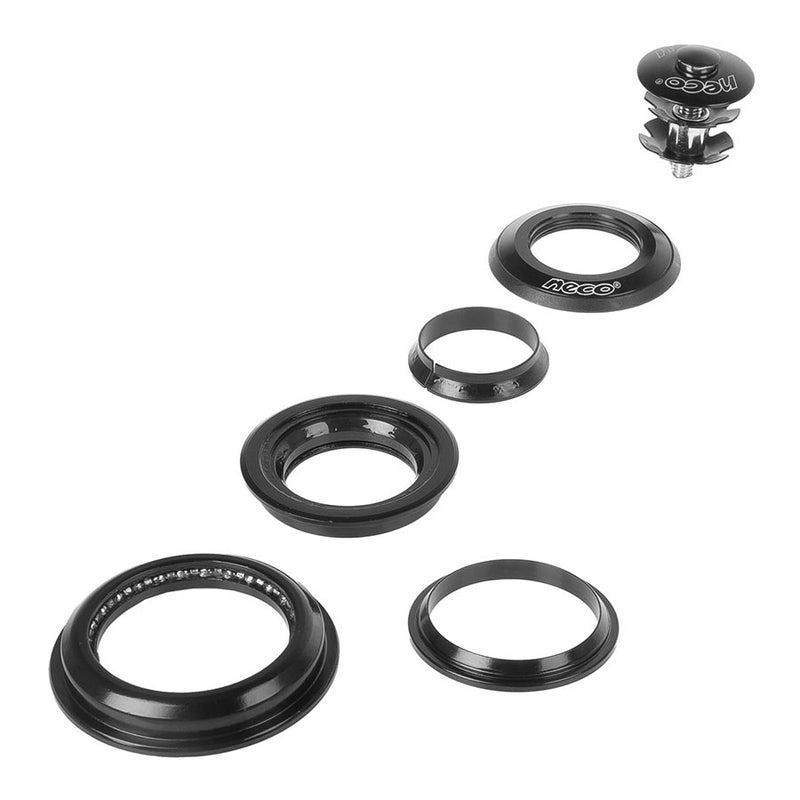 Load image into Gallery viewer, Neco Neco 1 1/8" - 1 1/2" Semi, Headset, : ZS44/28.6 | ZS56/40, ZeroStack, Complete, Black