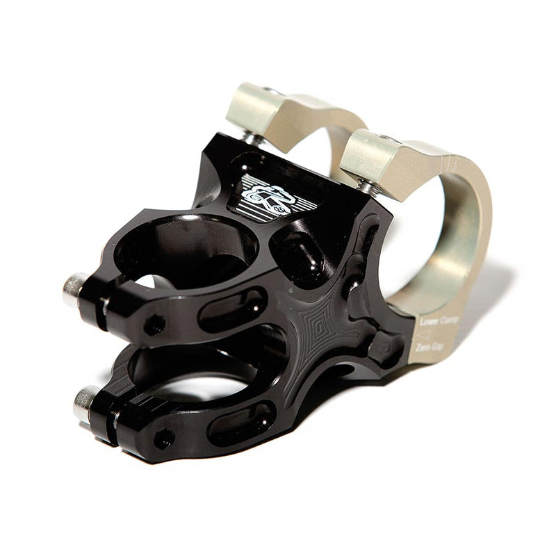 Load image into Gallery viewer, Renthal Apex Stem 50mm Clamp 31.8mm +/-6 Degree 1 1/8 in Black/Gold Aluminum MTB