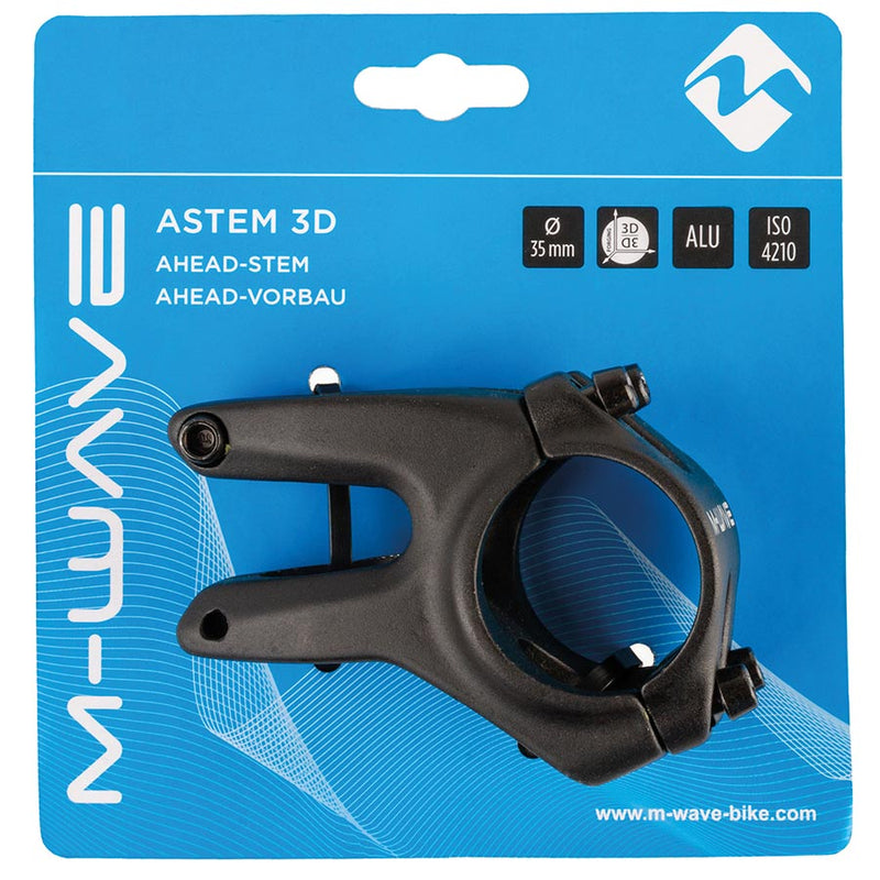 Load image into Gallery viewer, M-Wave Astem 3D Stem Diameter: 31.8mm, Length: 40mm, Steerer: 1-1/8'', ±12°, Black