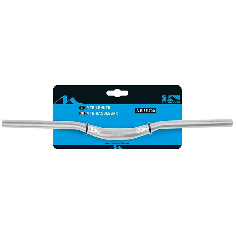 Load image into Gallery viewer, M-Wave A-Rise 700 MTB Handlebar, Diameter: 31.8mm, 700mm, Rise: 30mm, Silver