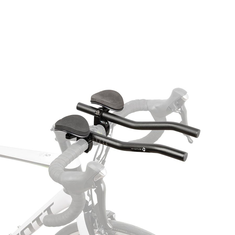 Load image into Gallery viewer, M-Wave Aero F Clip=on Handlebar, Aluminum, Black, 31.8mm clamp with 25.4mm adapters