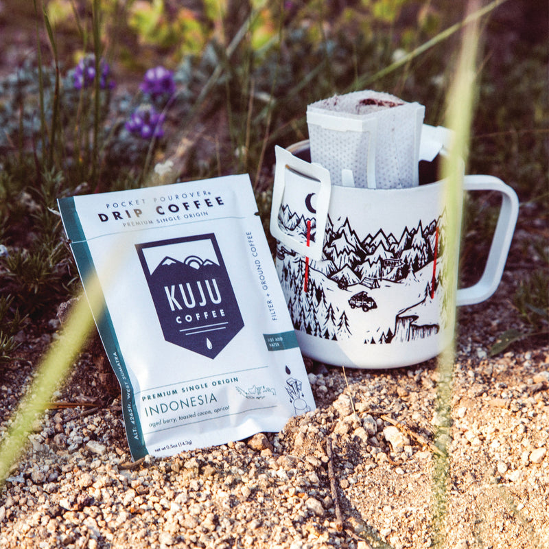 Load image into Gallery viewer, Kuju Coffee Papua Camp Pocket Pourover - Convenient and Delicious Coffee on the Go! Pack of 6