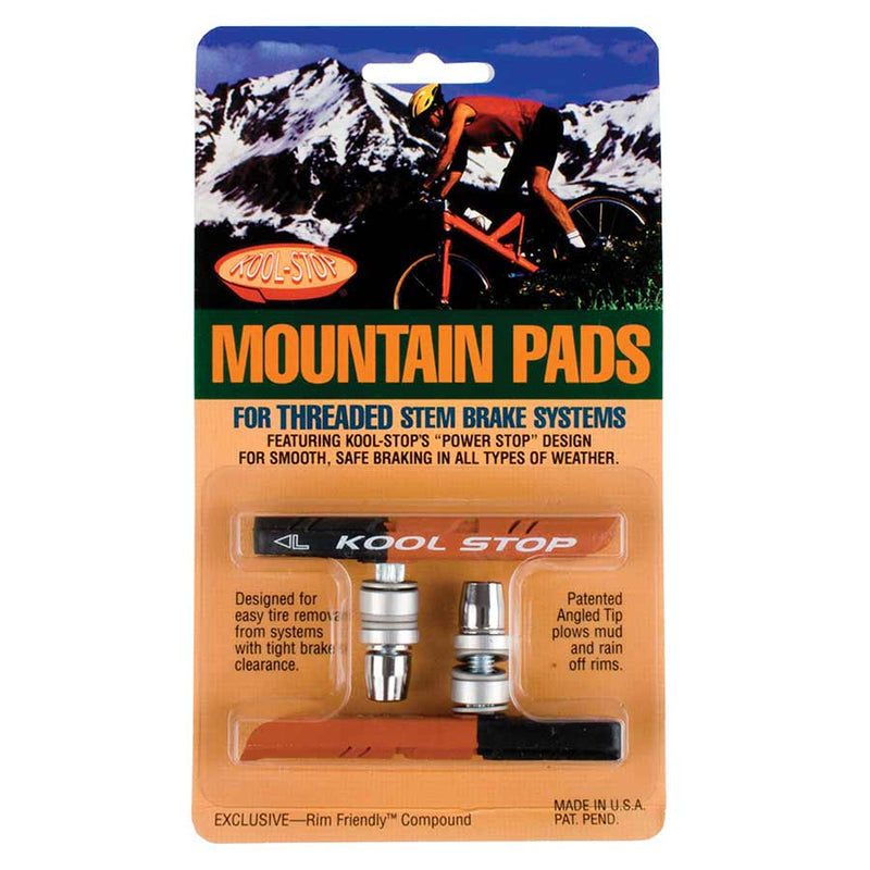 Load image into Gallery viewer, Kool-Stop Mountain V-Brake Pads Threaded Post Dual Compound Black and Salmon