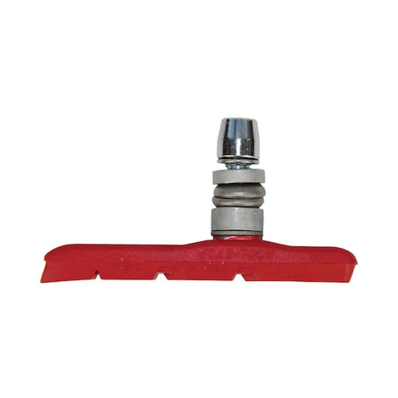 Load image into Gallery viewer, Kool-Stop Thinline V-Brake Pads One Piece Threaded Post for Linear Pull Red