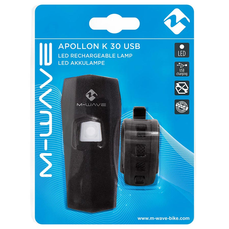 Load image into Gallery viewer, M-Wave Apollon K 30 USB Light, Front, Black
