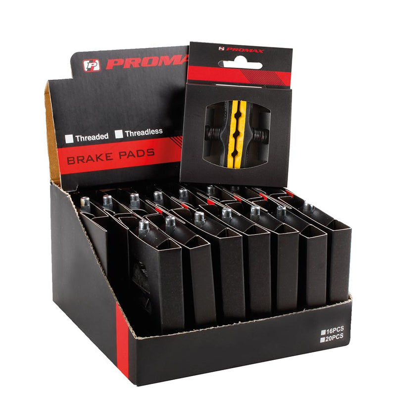 Load image into Gallery viewer, Promax 70 Y T Linear Pull Pads, Cartridge type V-Brake pads, All weather, Rubber, Pair