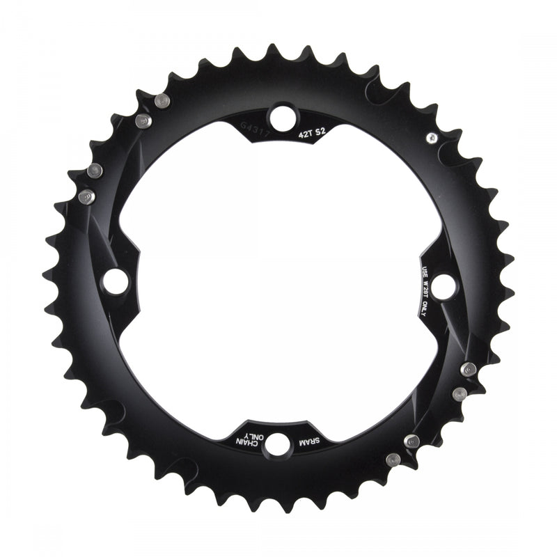 Load image into Gallery viewer, SRAM/Truvativ X0 X9 GXP Chainring 42T 120 BCD Aluminum Black Use with 28T