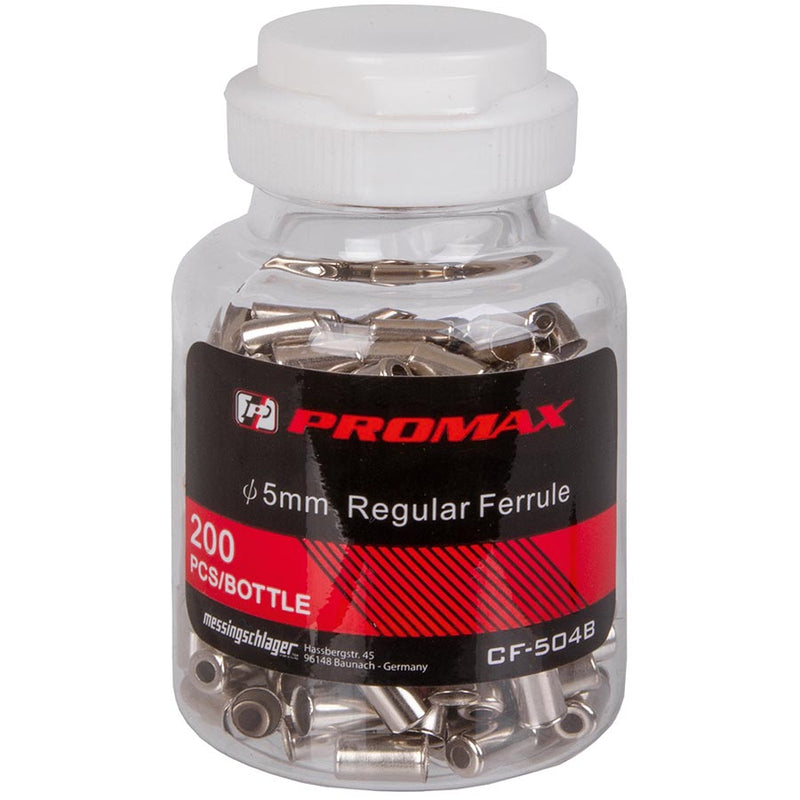 Load image into Gallery viewer, Promax CF-504B Brake Housing Ferrules, 5mm, Silver, Bottle of 200