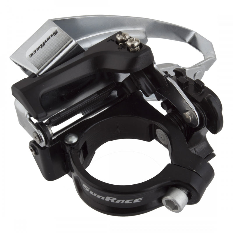 Load image into Gallery viewer, SunRace M300 Front Derailleur - 7/8-Speed, Triple, Dual Pull, 34.9/31.8/28.6mm Clamp Band, Silver