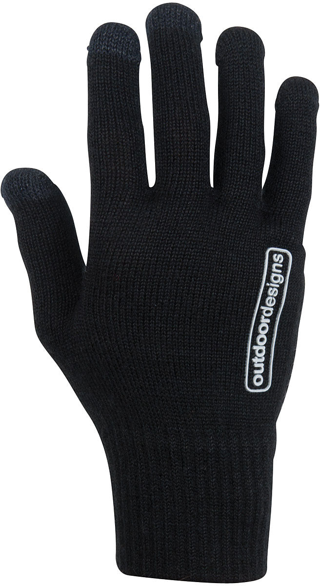 Load image into Gallery viewer, Outdoor Designs Stretch Wool Touch Base Layer Glove - Black, One Size