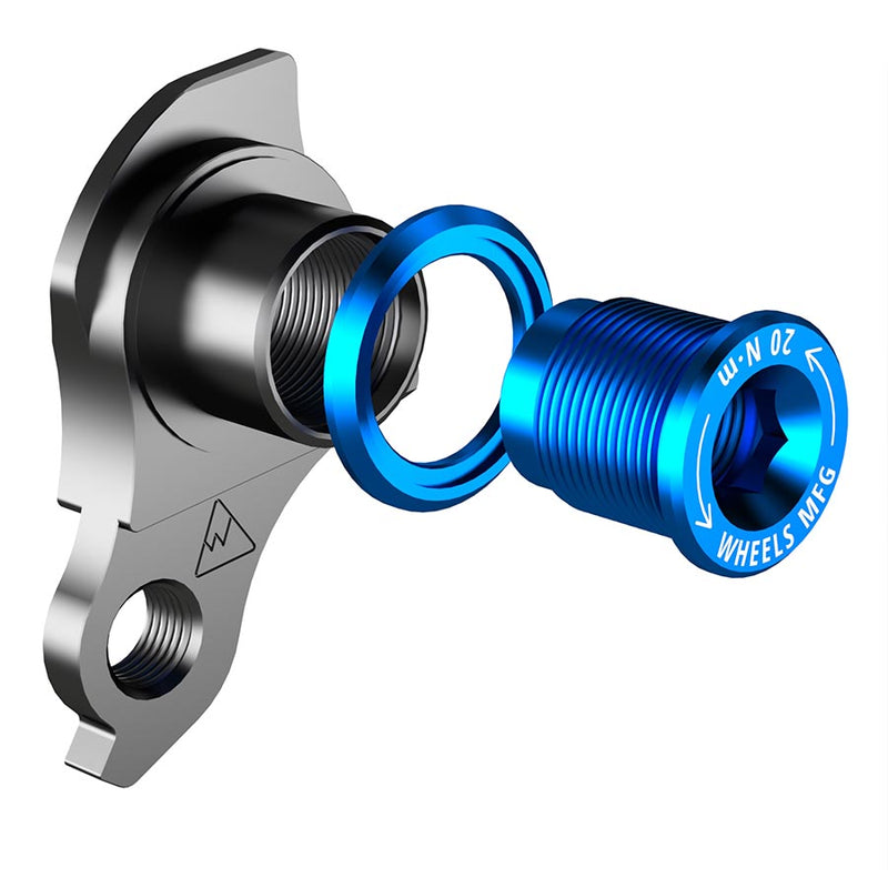 Load image into Gallery viewer, Wheels Manufacturing Universal Derailleur Hanger - 404-5, For Frames designed to accept SRAM UDH, Black/Teal
