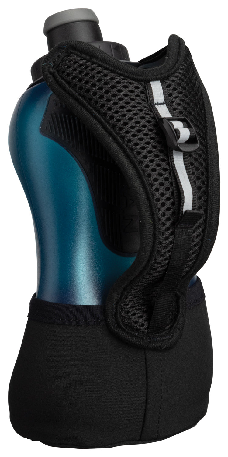 Load image into Gallery viewer, Nathan Quick Squeeze Lightweight 18 oz Water Bottle in Black/Blue