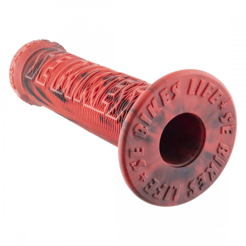 Load image into Gallery viewer, Se Bikes Bike Life Grips w/ Flange Red Swirl 138mm