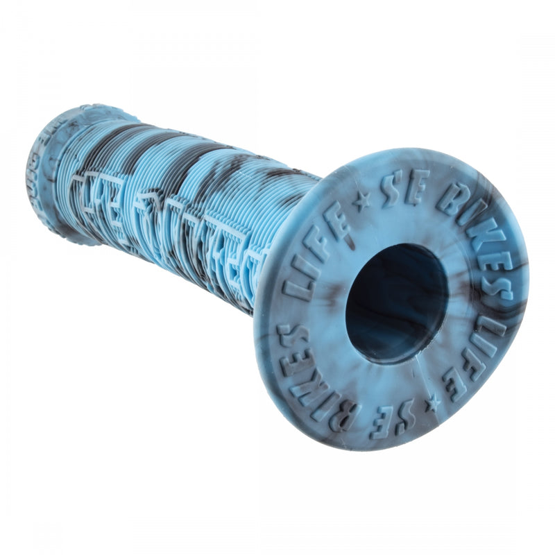 Load image into Gallery viewer, Se Bikes Bike Life Grips w/ Flange Blue Swirl 138mm