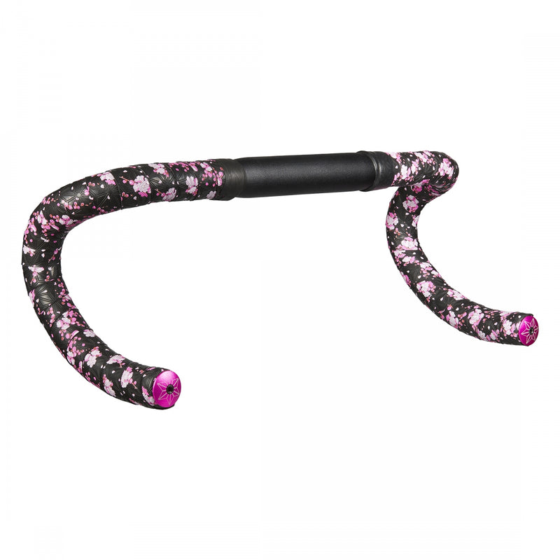 Load image into Gallery viewer, Supacaz Super Sticky Kush Bar Tape Sakura Black/Pink Sakura Flowers 2200mm
