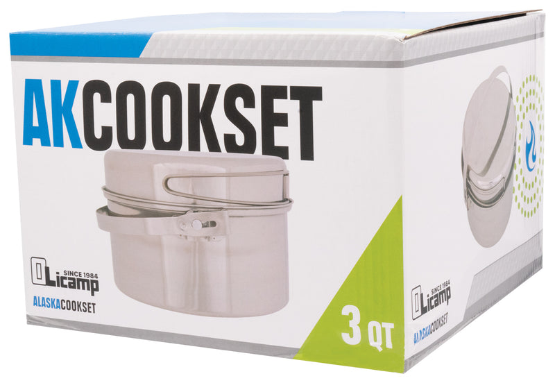 Load image into Gallery viewer, Olicamp Stainless Steel 3 Qt Pots & Pans Cookset - Ultimate Outdoor Cooking Companion