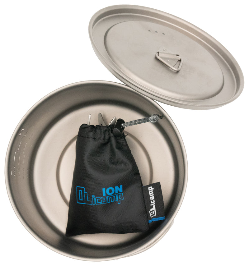 Load image into Gallery viewer, Olicamp Ion Titanium 900 Space Saver Pot Combo - Lightweight and Efficient Cooking Set