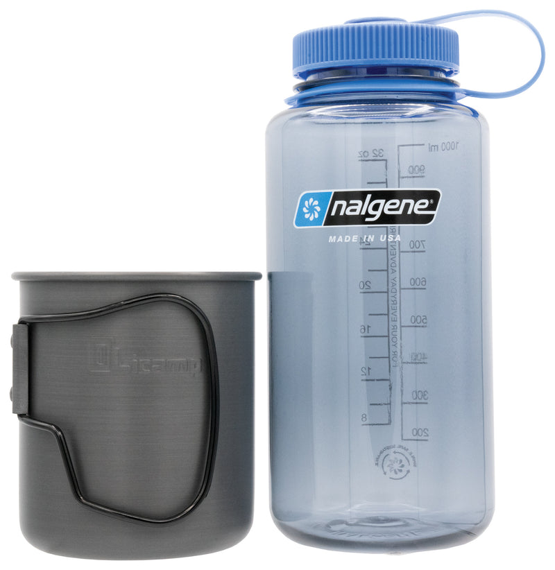 Load image into Gallery viewer, Olicamp Space Saver Nalgene Grey Combo: Compact and Convenient Hydration Solution