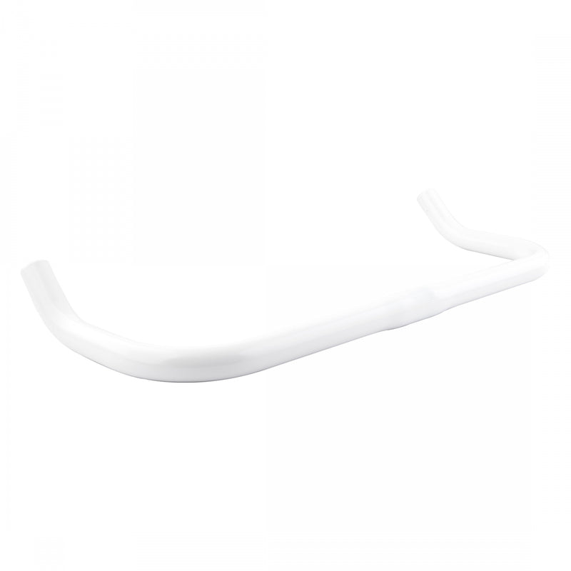 Load image into Gallery viewer, Pure Cycles Bullhorn Bars White 25.4mm 435mm Alloy Chrome Fixie/Road bars