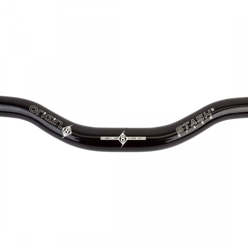 Load image into Gallery viewer, Origin8 Stash Bar Riser Black 25.4mm 540mm AL6061 Removable Alloy End Caps